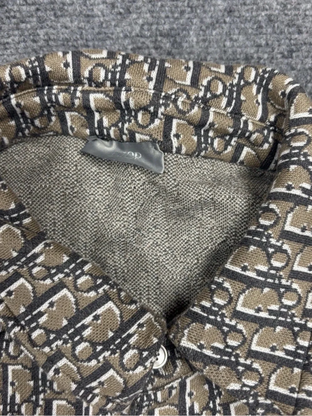 Christian DIOR OBLIQUE JACQUARD ALL OVER LONG SLEEVE SHIRT XL